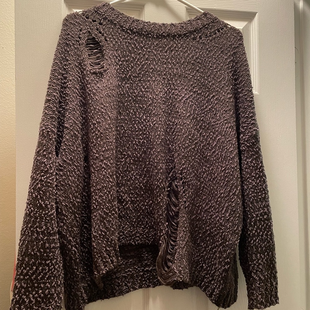 Textured green sweater